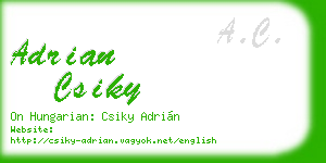 adrian csiky business card